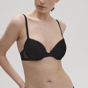 Simone Perele NWT Amazone Push-Up Bra Black Padded Embroidered 34A